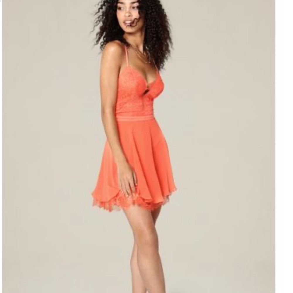 NEW (NWT) Bebe Kaylee Lace Top Skater Dress